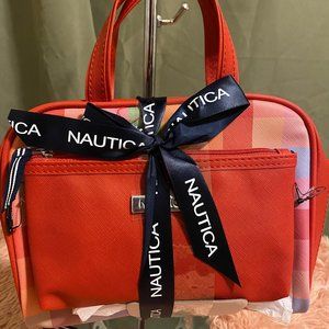 Nautica 2-in-1 Plaid Summer Feel Cosmetic Bag - Red
